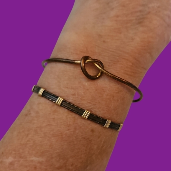 3/$30 Rustic Knot Cuff Bracelet and Bronze Two-tone Bracelet - Picture 3 of 9